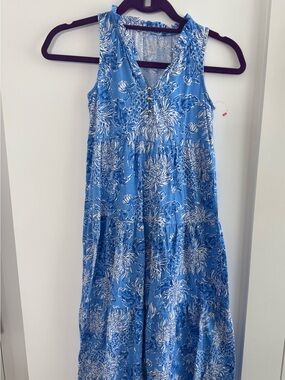 Lilly Pulitzer  kids Blue & White Floral Midi Dress